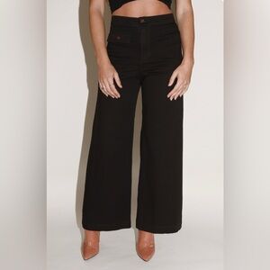 Sugarhigh Lovestoned Woody Wide Leg Twill Black Pants Size 6